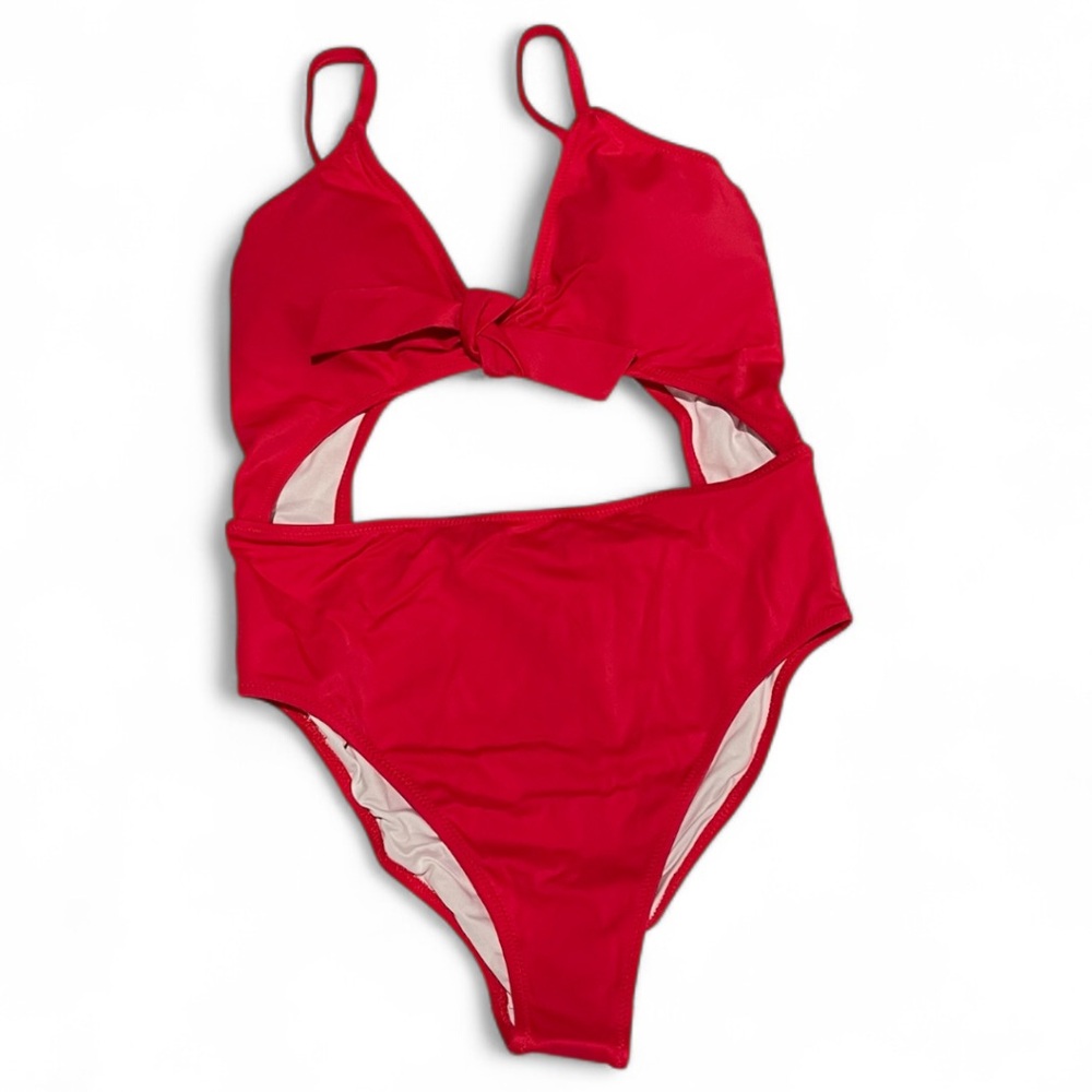 PINK Victoria’s Secret Red Front Tie One Piece Swimsuit | XS | NWT